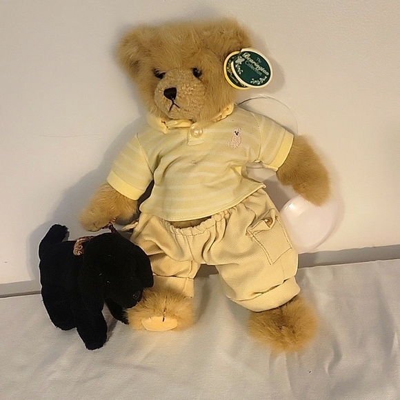 Bearington Collection Griffin & Fetch Bear Mini Dog Frisbee Rare HTF - Picture 1 of 11